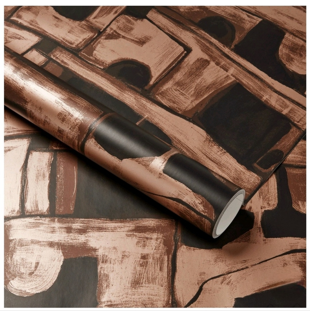 Threshold Abstract Maze Wallpaper Aged Gold And Black